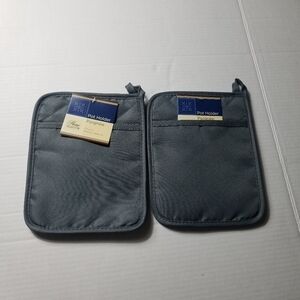 NWT HOME COLLECTION GRAY POT HOLDER SET WITH GRIP PAD